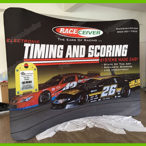 Portable 10ft tension fabric trade show displays pop up stand banners booth custom graphic print #3