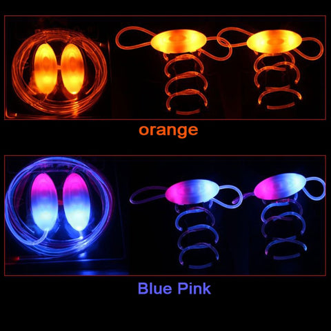 Fashionable LED Shoelaces Luminous Flashing Shoe Laces Disco Party Light Up Glow Plastic strip
