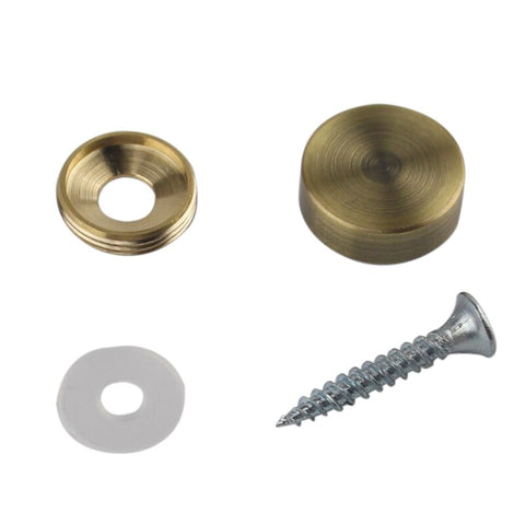 4Pcs Antique Pure copper Decorative Nail mirror Fixing Screws Plastic Washers Flat Advertisement nail Fittings Brass Screw Cover