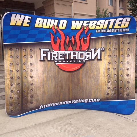 Portable 10ft tension fabric trade show displays pop up stand banners booth custom graphic print #3