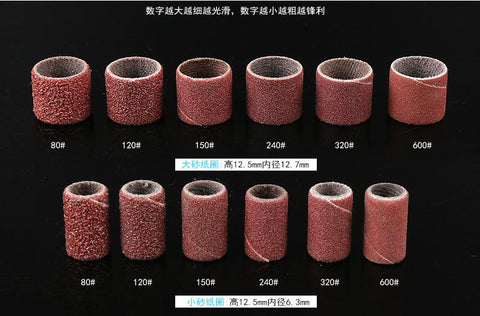 20 PCS  Drum Sanding Kit +2Pcs Band Mandrel  Shank Rotary Tool Nail Drill Bits Abrasive Tools Dremel Accessories