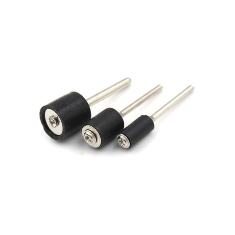 6pcs Rubber Mandrel 1/8 1/4 inch Grinder Drum Sanding Sandpaper Circle Kit Polishing Nails For Dremel Rubber Drum Mandrel