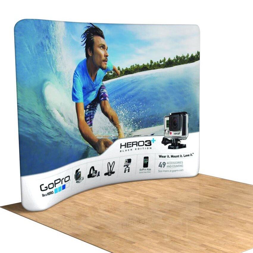 Portable 10ft tension fabric trade show displays pop up stand banners booth custom graphic print #3