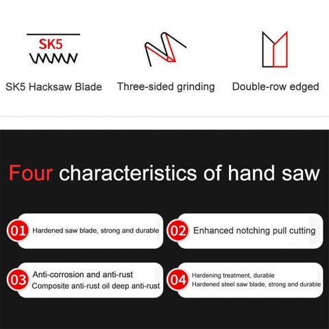 Multifunctional Folding Saw Pruning Saw SK5 Blade Hand Saw MO-V Steel Handle Hand Saw Wood Cutter Garden Tools