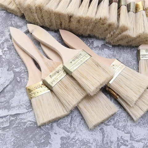 5-23pcs Paint Brushes Wooden Handle Bristle Brush for Wall and Furniture Painting (2 inch, Thin Handle)