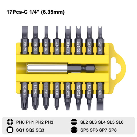 Magnetic Screwdriver Handle Ratchet Wrench Screw Socket Driver 1/4" or 4MM Hex Shank S2 Hand Tools Set