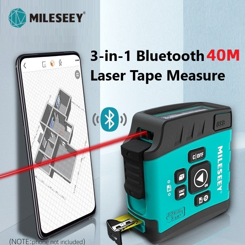 Mileseey DT20 3-in-1 Laser tape measure азерная рулетка Smart Digital display trena laser Measuring tape with Bluetooth