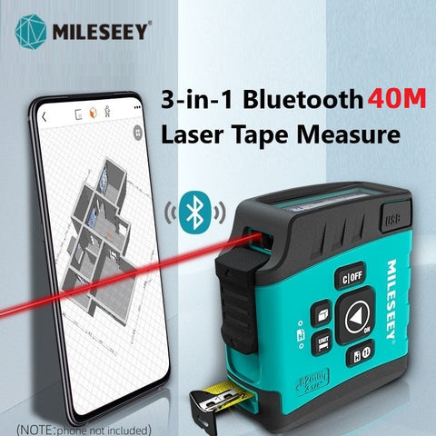 Mileseey DT20 3-in-1 Laser tape measure азерная рулетка Smart Digital display trena laser Measuring tape with Bluetooth