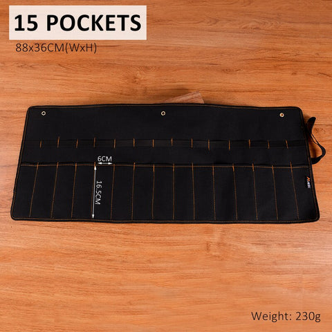 Pocket Tool Bag Chisel Carrying Case Canvas Roll Holder Wrench Pouch Pockets Organizer For Knife Hammers Gouges Carpenter