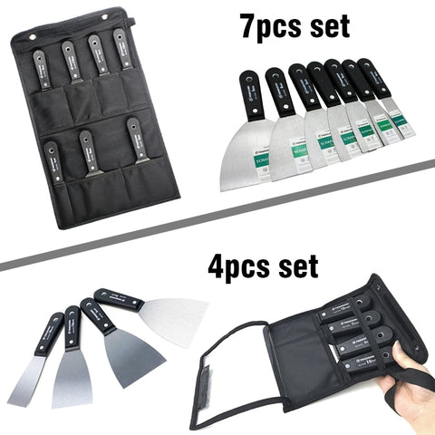 4/7pcs Putty Knife Set 1&quot;1.5&quot; 2&quot; 2.5&quot; 3&quot; 4&quot; 5&quot; Putty Knife Paint Putty Knife Scraper Blade Putty Knife Tool Bag