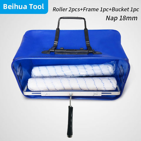 4PCS/set 18inch Paint Bucket kit Paint Roller Brush Paint Tray set for Wall Decoration Handbag Foldable Washing bucke50x28x23cm