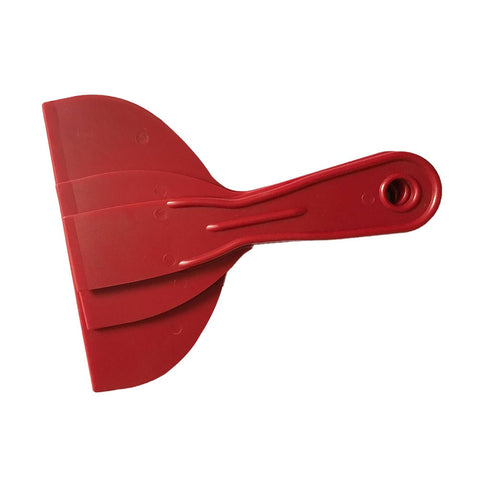 3pcs Hand Tools Scraper Set Durable Red Spatula Putty Spreader Filler Construction Home Easy Clean Job Done Floor Small Large