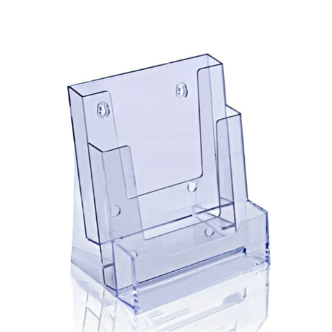 3 Grids Clear Business Card Holder Brochure Stand Pamphlet Card Desk Display Stand Holder Wall Mount Counter Top Use D5QC
