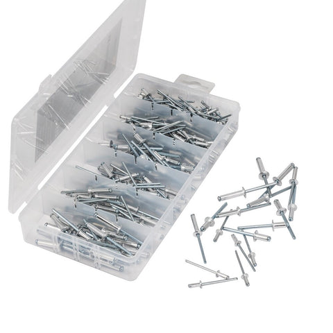 Multiple Sizes Aluminum Dome Head Blind Pop Rivets Assorted Set,215Pcs Aluminum Rivet kit Copper Nails Remaches