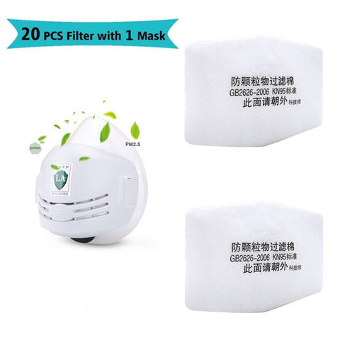 Replaceable 20 filter industrial dust masks, paint polished antifouling masks, construction safety rubber dust masks