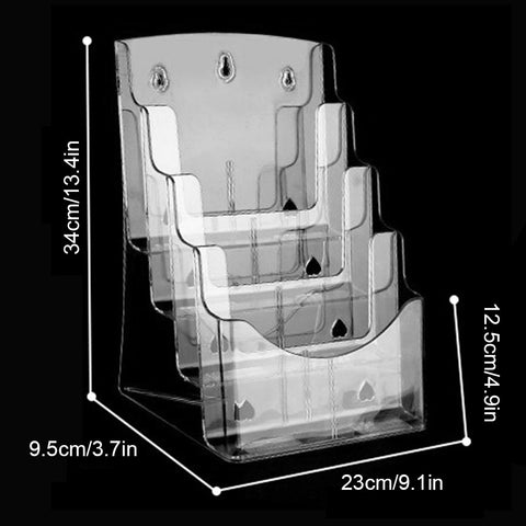 9 Inch Wide A4 File Display-Pocket Booklet And Brochure Holder Clear Acrylic Organizer best service