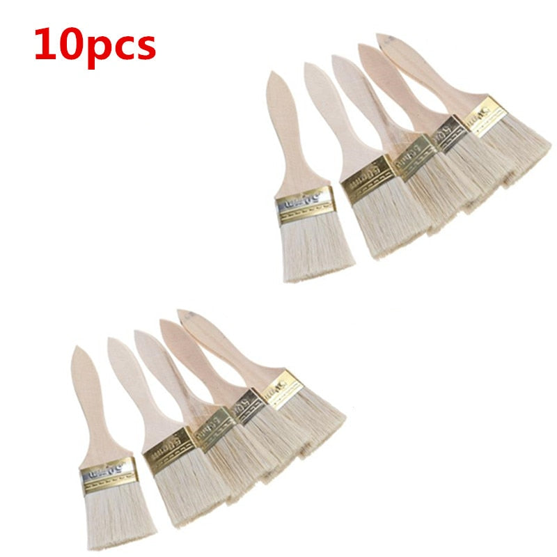 5-23pcs Paint Brushes Wooden Handle Bristle Brush for Wall and Furniture Painting (2 inch, Thin Handle)