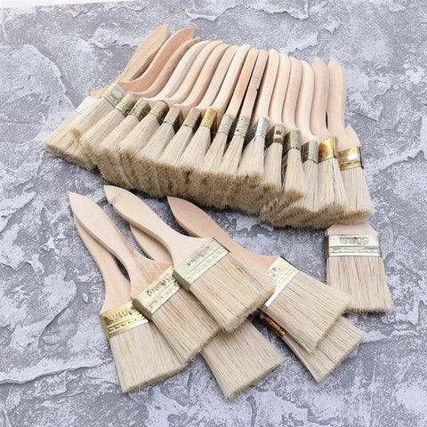 5-23pcs Paint Brushes Wooden Handle Bristle Brush for Wall and Furniture Painting (2 inch, Thin Handle)