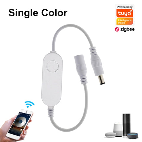 Tuya Zigbee DC5V 12V 24V 5050 RGB/RGBW/RGBCW/CCT/Dimmer Smart LED Strip Controller APP/Voice Control For Echo Plus/SmartThings