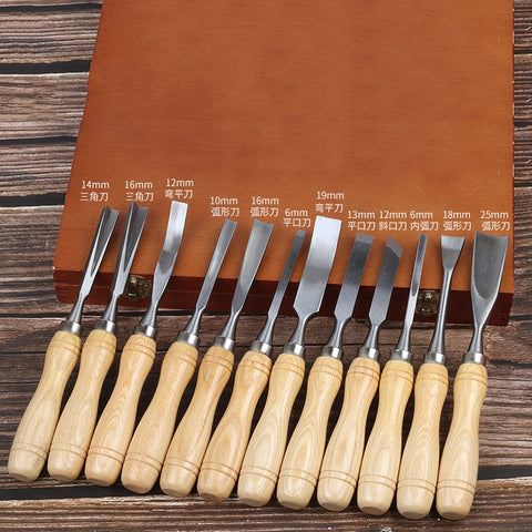 Wood Carving Set, Wood Working Tools, Chisel, Carving Chisels, Boxed Engraving Knife, 12pcs.