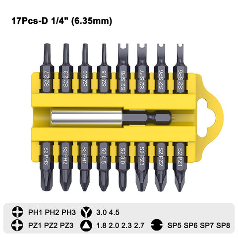 Magnetic Screwdriver Handle Ratchet Wrench Screw Socket Driver 1/4" or 4MM Hex Shank S2 Hand Tools Set