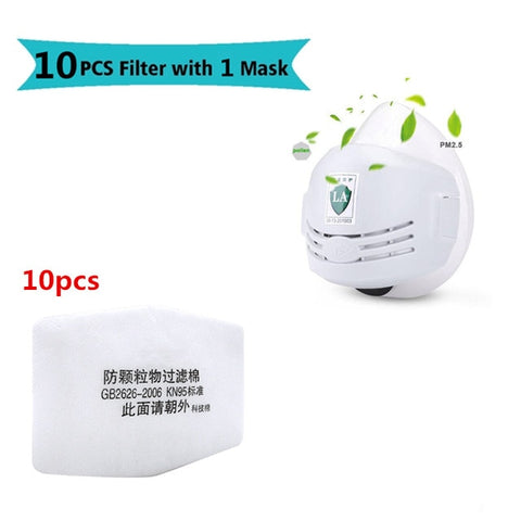 Replaceable 20 filter industrial dust masks, paint polished antifouling masks, construction safety rubber dust masks