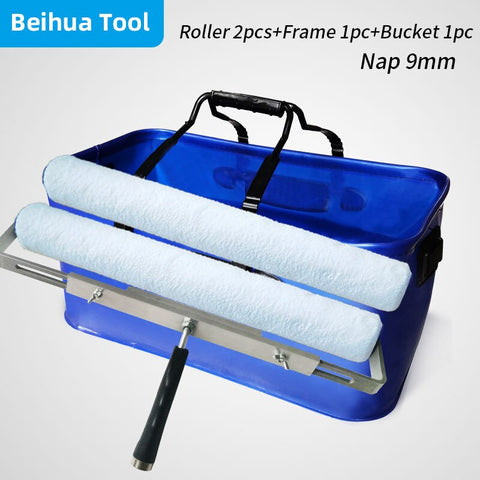 4PCS/set 18inch Paint Bucket kit Paint Roller Brush Paint Tray set for Wall Decoration Handbag Foldable Washing bucke50x28x23cm