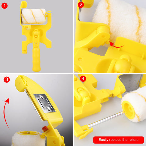 Paint Edging Tool Sets Paintbrush With Extra Roller And  Paint Container Tray And 4pcs Extension Rods For Wall Ceiling Brush