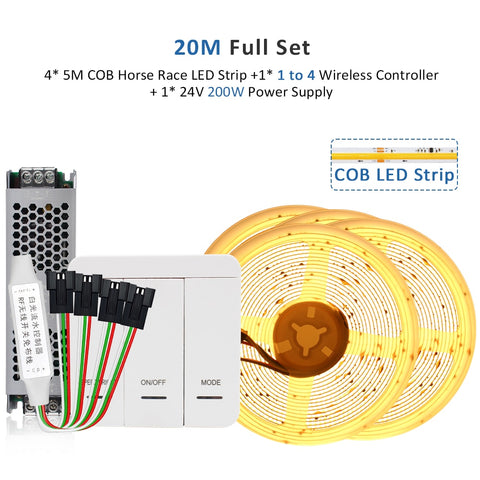 WS2811 IC COB Horse Race LED Strip Lights 24V 360LEDs/M Warm White 5M 10M 15M 20M Running Water LED Tape Lamp for Room Decor