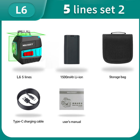 Mileseey 5 Lines 12 Lines Green Laser Level  3D nivel laser leveler professional carbon tripod for laser level Red