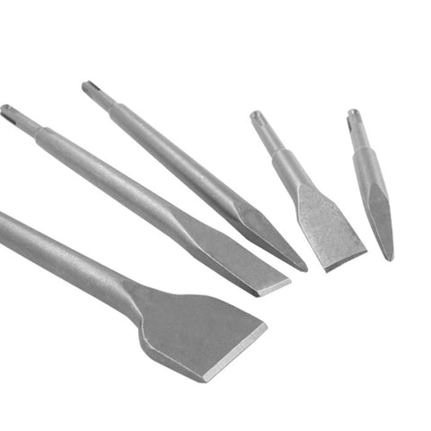 5pcs 250mm SDS PLUS Chisels Set Point Groove Gouge Flat Chisel Electric Hammer Drill Bit Break Concrete Brick Wall Drilling