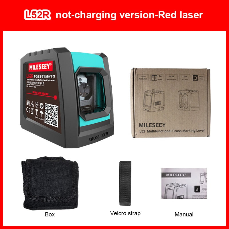 MiLESEEY 2 Lines Laser Level L52R L62 360 laser level L6 nivel laser with Battery and Tripod лазерный уровень