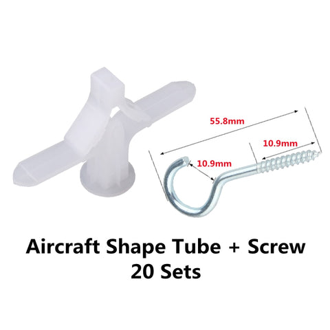 Plastic Expansion Drywall Anchor Pipe Tube Kit Screw Self Drilling Wall Pierced Gypsum Board Hollow Brick Fiberboard Nail