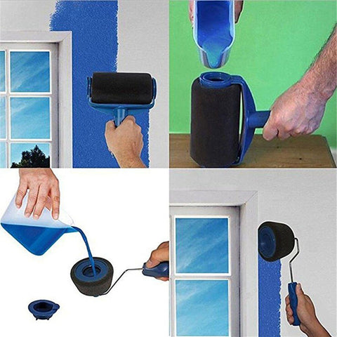 7pc/Set Multifunctional Paint Roller Corner Brush Handle Tools Wall Painting Roll DIY Household Easy to Operate Painting Brushes