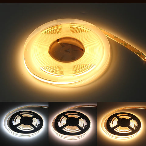 10 Meters CRI 90 DC24V 320 Chips/M Warm White Soft Tape COB LED Strip Lights