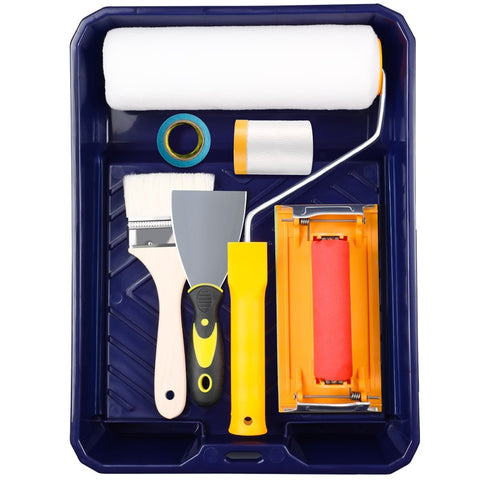 Paint Brush Wall Tool Paint Brush Latex Paint Roller Brush Telescopic Rod Extension Paint Roller Brush Tray Set