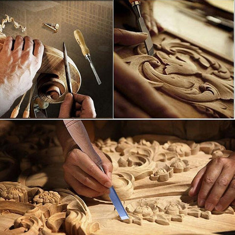 12 Pcs/bag Carving Chisel Sharp Woodworking Tools Carrying Case Manual Wood Carving Hand Tools Set For Carpenters