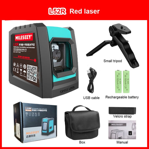 MiLESEEY 2 Lines Laser Level L52R L62 360 laser level L6 nivel laser with Battery and Tripod лазерный уровень