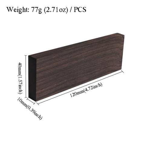 2pcs Blackwood Block Ebony Lumber Crafts for Guitar Wood Material DIY Handle Guitar Inlay Decor Open Grain Texture Ebony Lumber