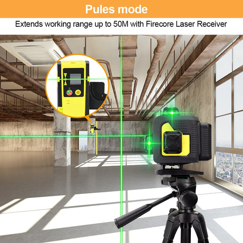 FIRECORE F504T-XG 16 lines 4D Green Laser Level 360 nivel laser Self-Leveling лазерный уровень Remote Control Support Receiver