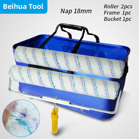 4PCS/set 18inch Paint Bucket kit Paint Roller Brush Paint Tray set for Wall Decoration Handbag Foldable Washing bucke50x28x23cm