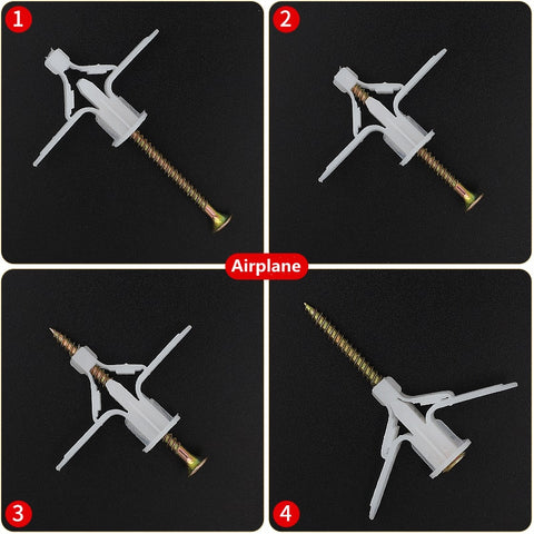 Plastic Expansion Drywall Anchor Pipe Tube Kit Screw Self Drilling Wall Pierced Gypsum Board Hollow Brick Fiberboard Nail
