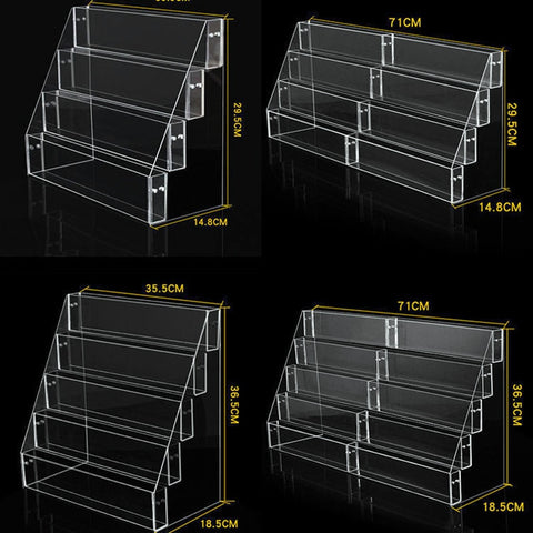2-6 Tier Acrylic Book Display Stand Desk Bookshelf Surface Storage Rack Newspaper Holder Magazine Rack Finishing Display Shelf