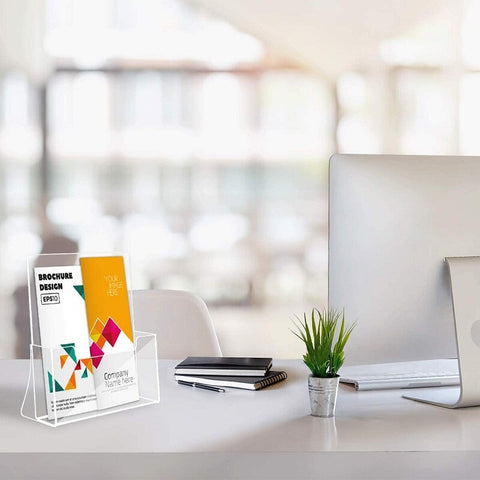 2Pcs Acrylic Multi-Layer Catalog Display Stand Rack A4/a5 Desktop Wall-Mounted Information Rack Acrylic Brochure Single-Page New