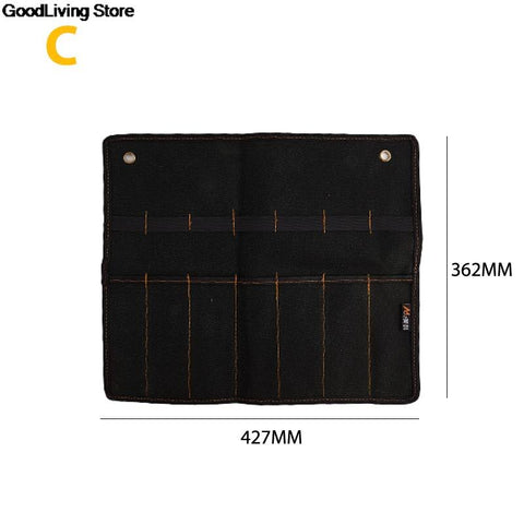 6 Size Chisel Carrying Case Canvas Pocket Tool Roll Holder Wrench Pouch 4 Pockets Organizer For Knife Hammers Gouges Carpenter