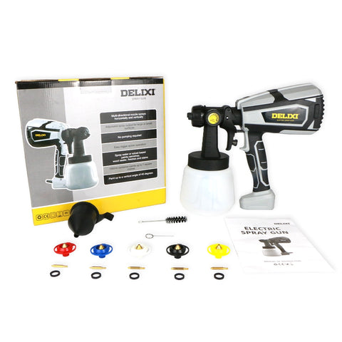 DELIXI 600W/1000ml  Paint Sprayer High Power HVLP Electric Spray Gun Gift EU/US Plug 5 Nozzle Easy Spraying  For Home DIY