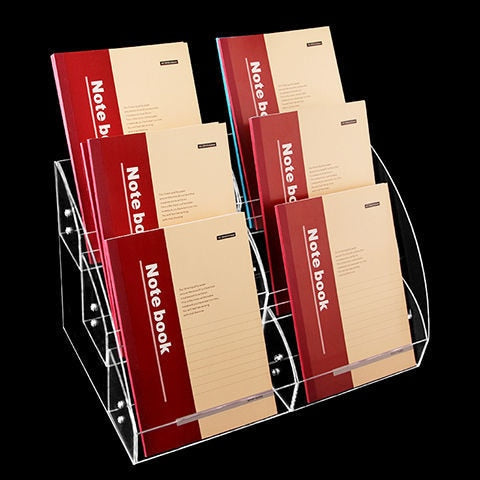 Acrylic Book Display Stand For A5 Ledger Display Rack Ladder Supermarket Stationery Store Book Notebook Display Magazine Holder