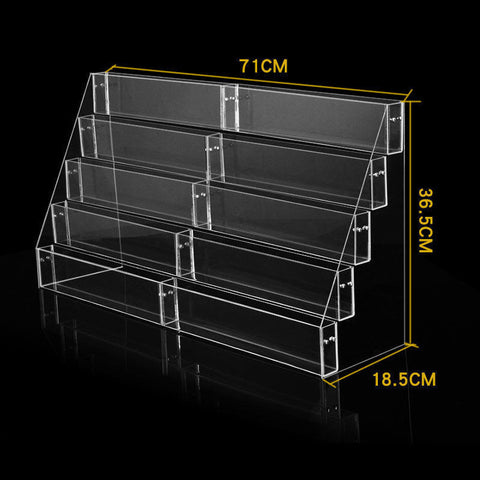 2-6 Tier Acrylic Book Display Stand Desk Bookshelf Surface Storage Rack Newspaper Holder Magazine Rack Finishing Display Shelf