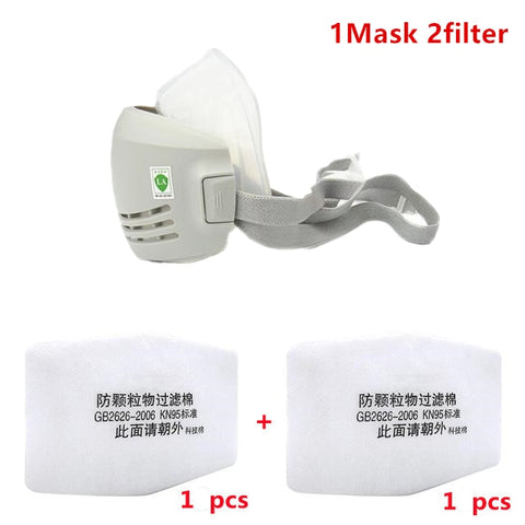 Dust Mask +20pcs Filter Cotton Respirator Half Face Dust-proof Mask Anti Industrial Construction Dust Haze Fog Safety Gas mask