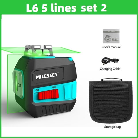 Mileseey Laser Level 2/5/12 Lines 3D Red/Green Rechargeable Gauge Self-Leveling Vertical Cross Leveling with Tripod For Home